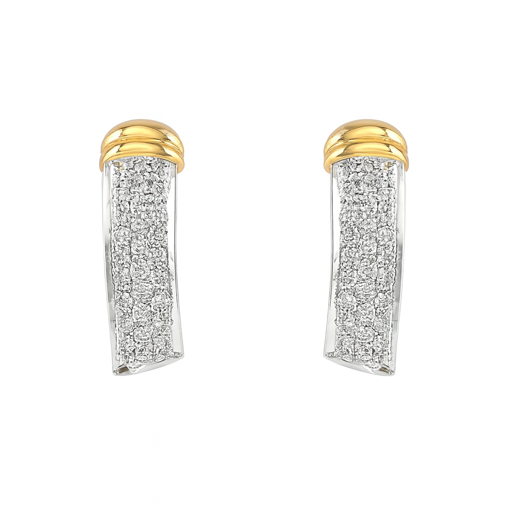 Beautiful 18 Kt Gold  Natural Diamond Earing